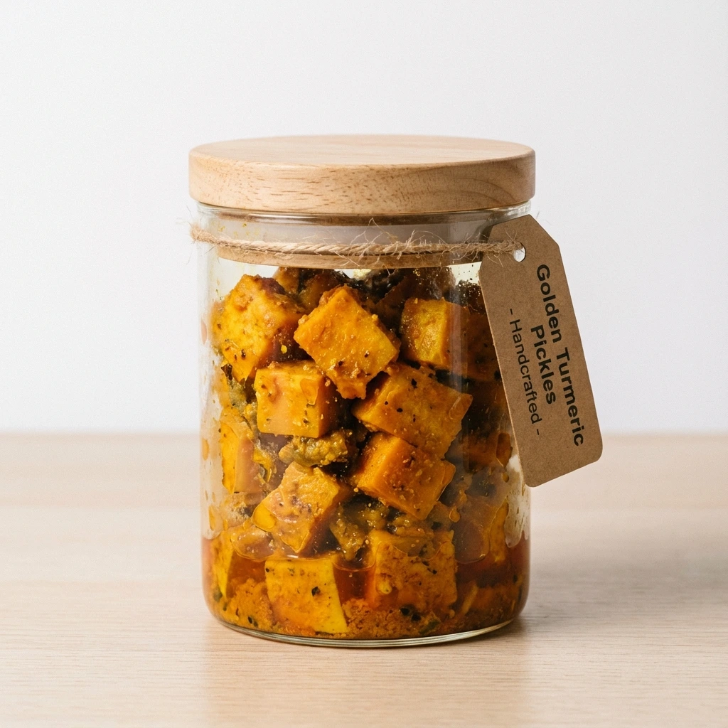 Haldi Turmeric Pickle in Glass Jar